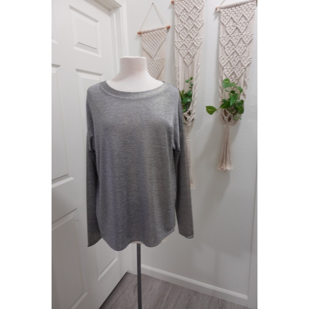 H by Halston Silver Iridescent Long-sleeved Shirt, Size Small